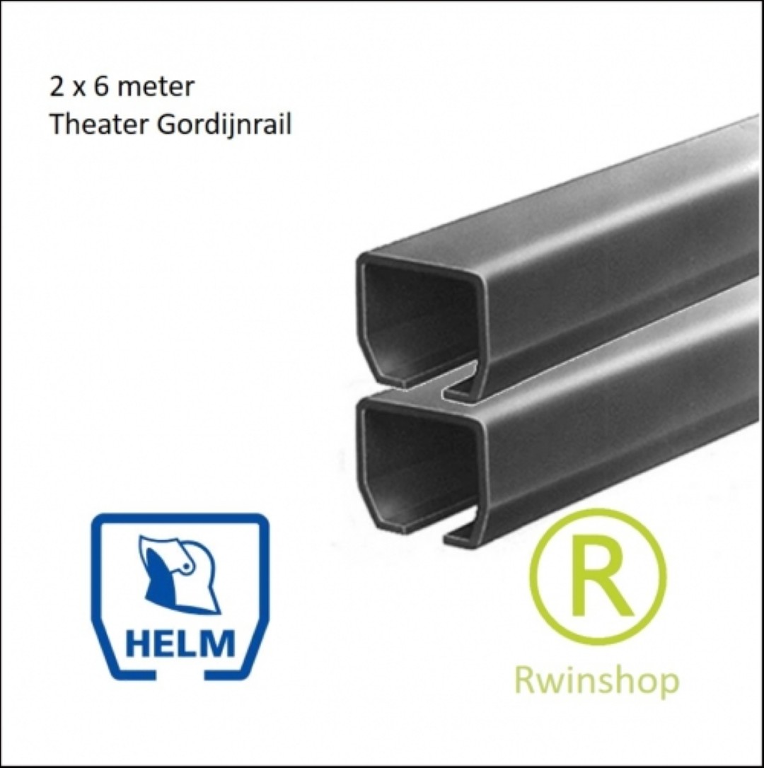 Theatergordijnrails 2 stuks lengte van 6 meter verzinkt