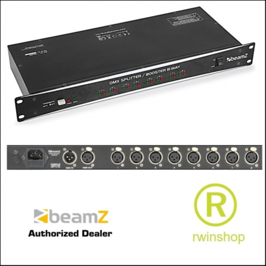 DMX Splitter / Booster 8-weg 19inch