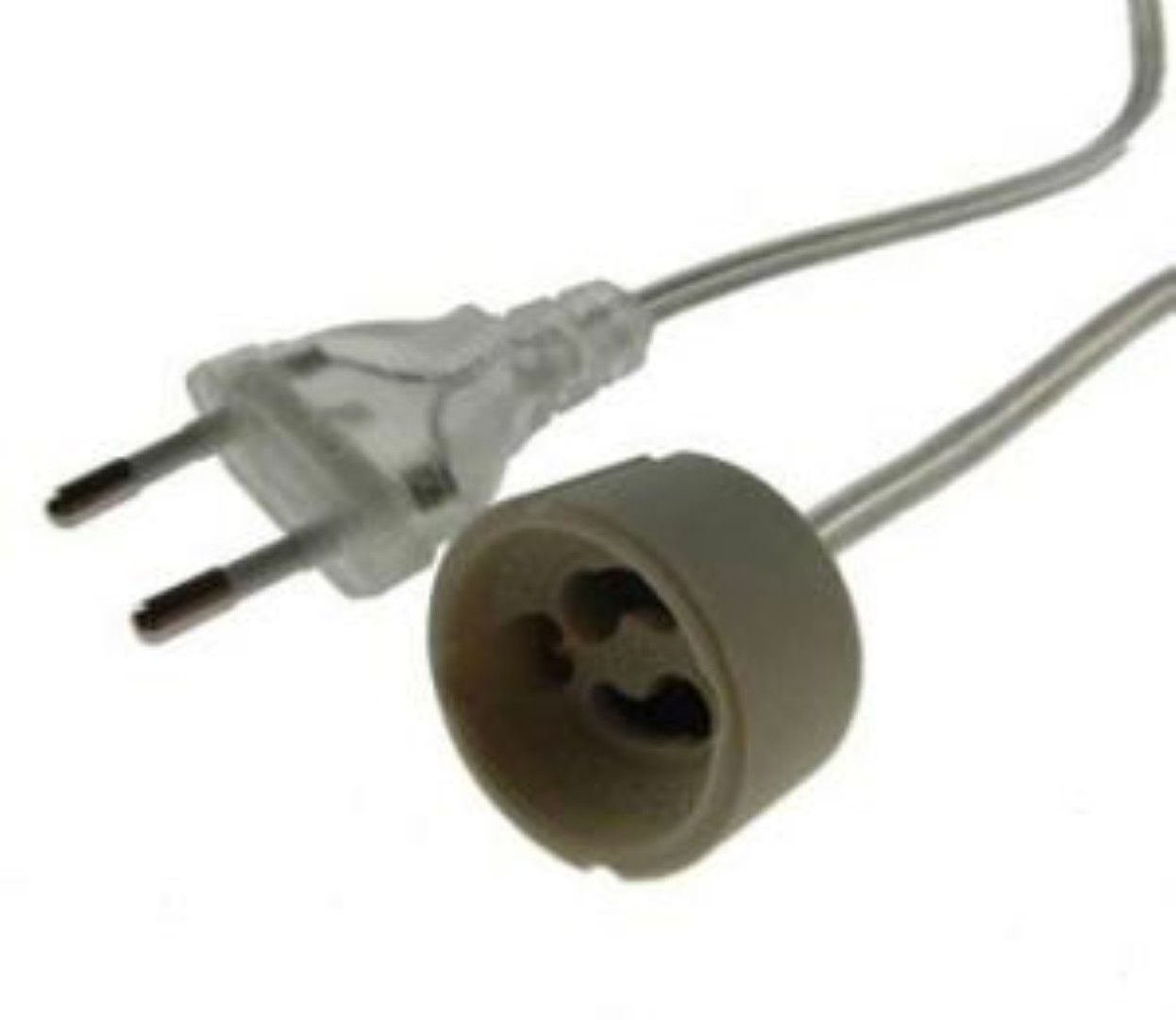 Aansluitkabel GU10 230 volt 2 meter compleet met stekker