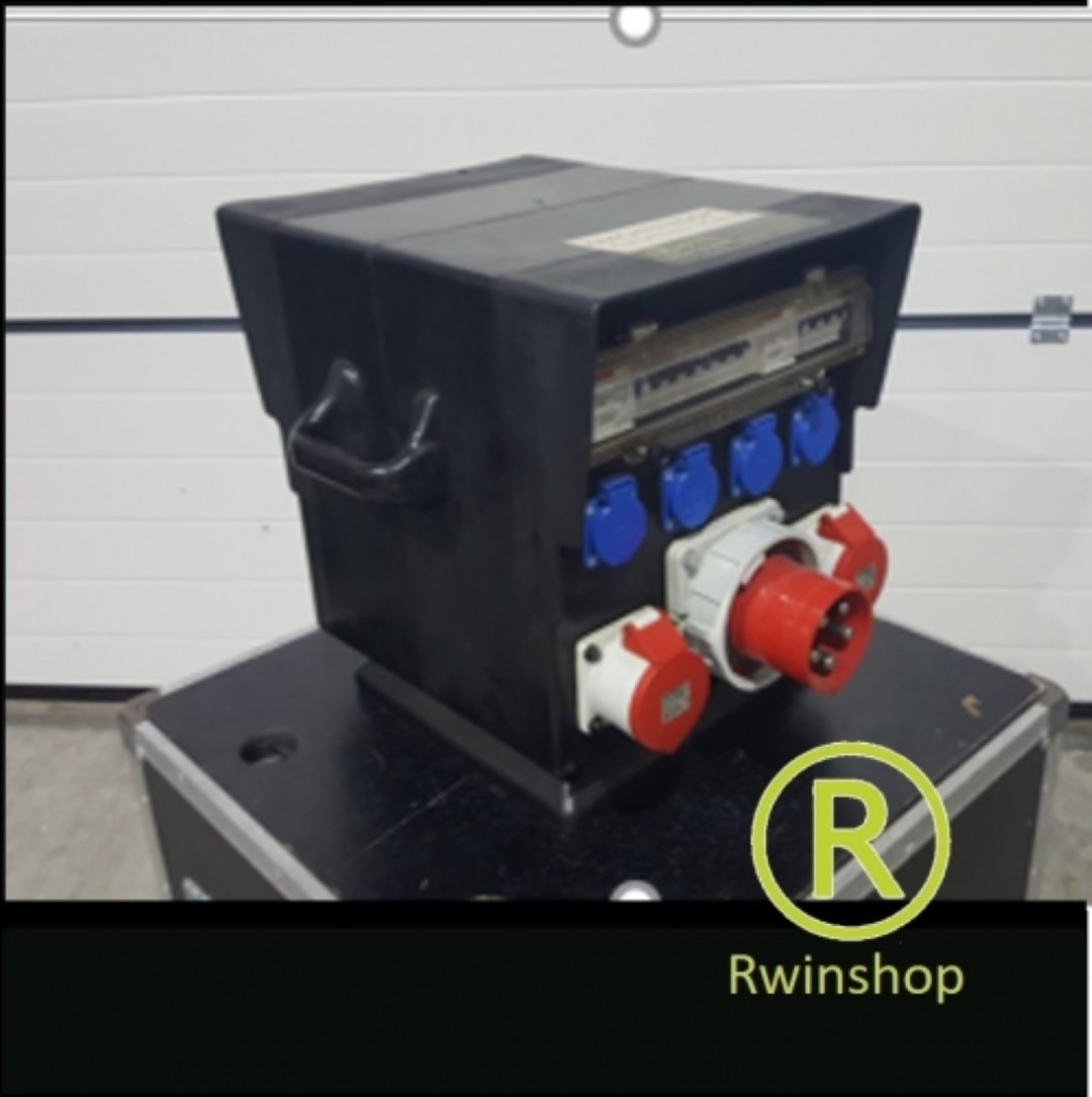 Krachtstroomverdeler huren 125 ampere 2x63amp uit 2x32amp uit krachten 6x 230uit