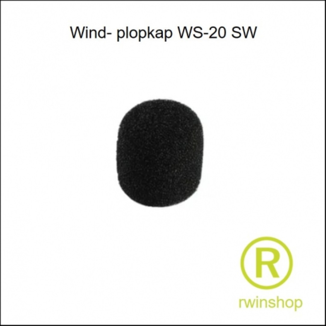 Windkap plopkap WS-20 20 x 22 lang x 12-14mm zwart