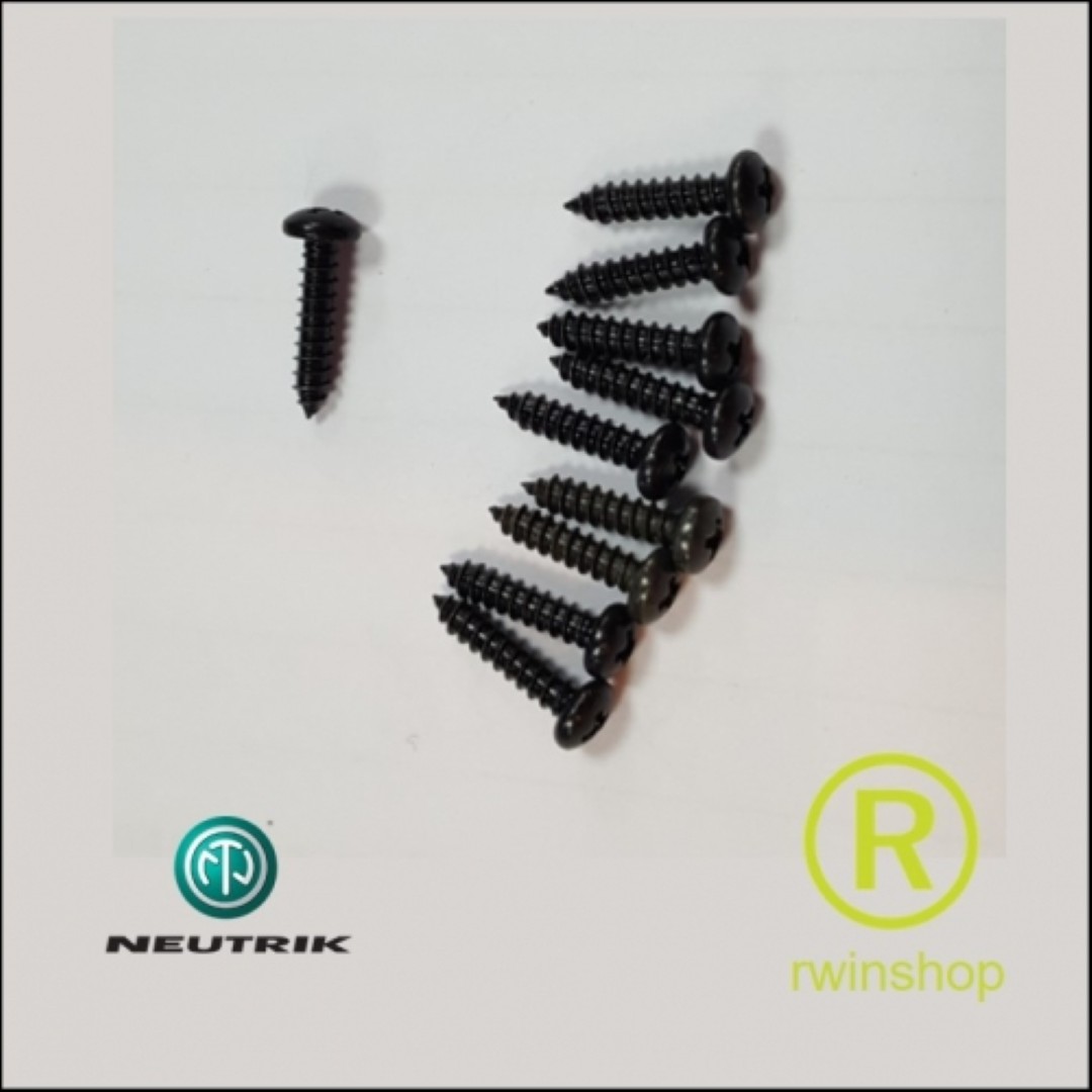 schroefjes zwart voor chassisdelen 2,9 x 13 mm per 10stuks