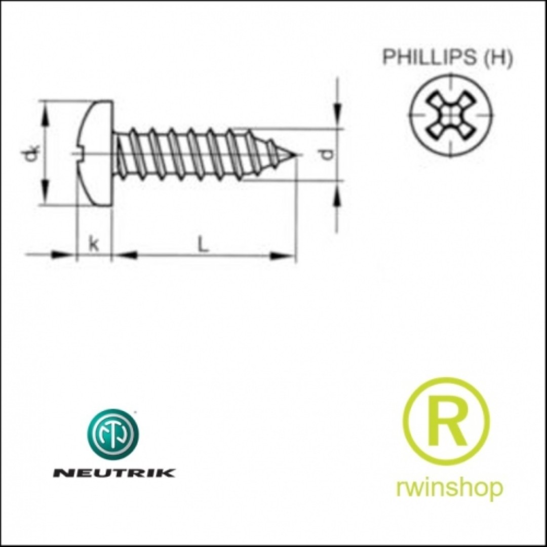 schroefjes zwart voor chassisdelen 2,9 x 13 mm per 10stuks