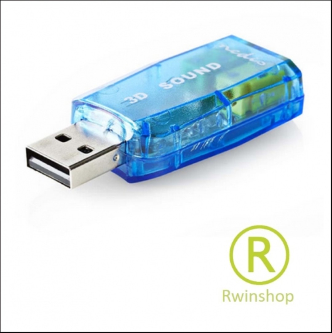 USB adapter, voor audio en microfoon via mini jack