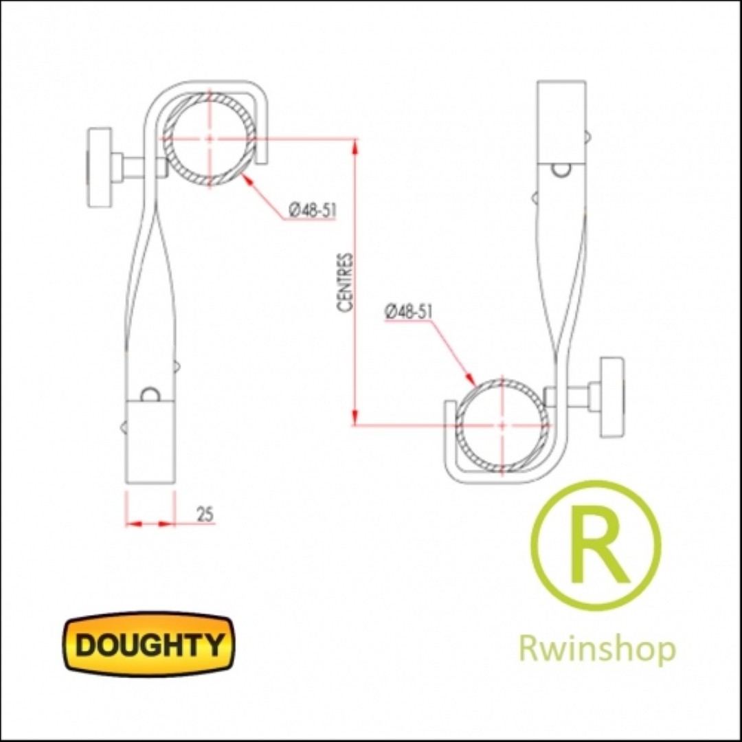T21600: Double Ended 90 Degree Hook Clamp - 225mm Twisted C-haak