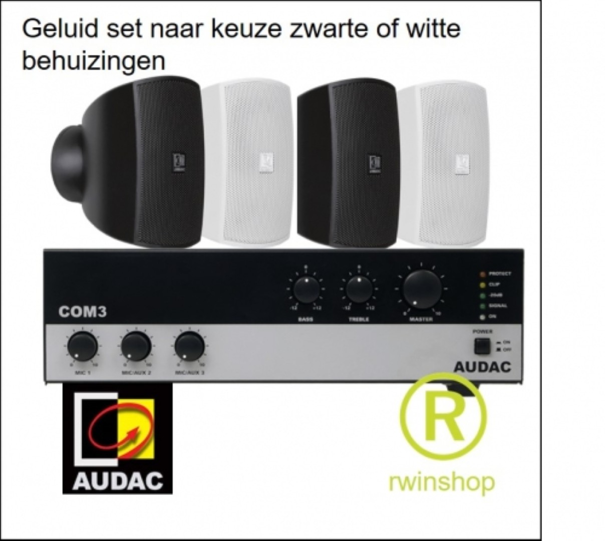 Com 3 mengversterker 30watt 100 volt en 4ohm 3 ingangen + Tele paging