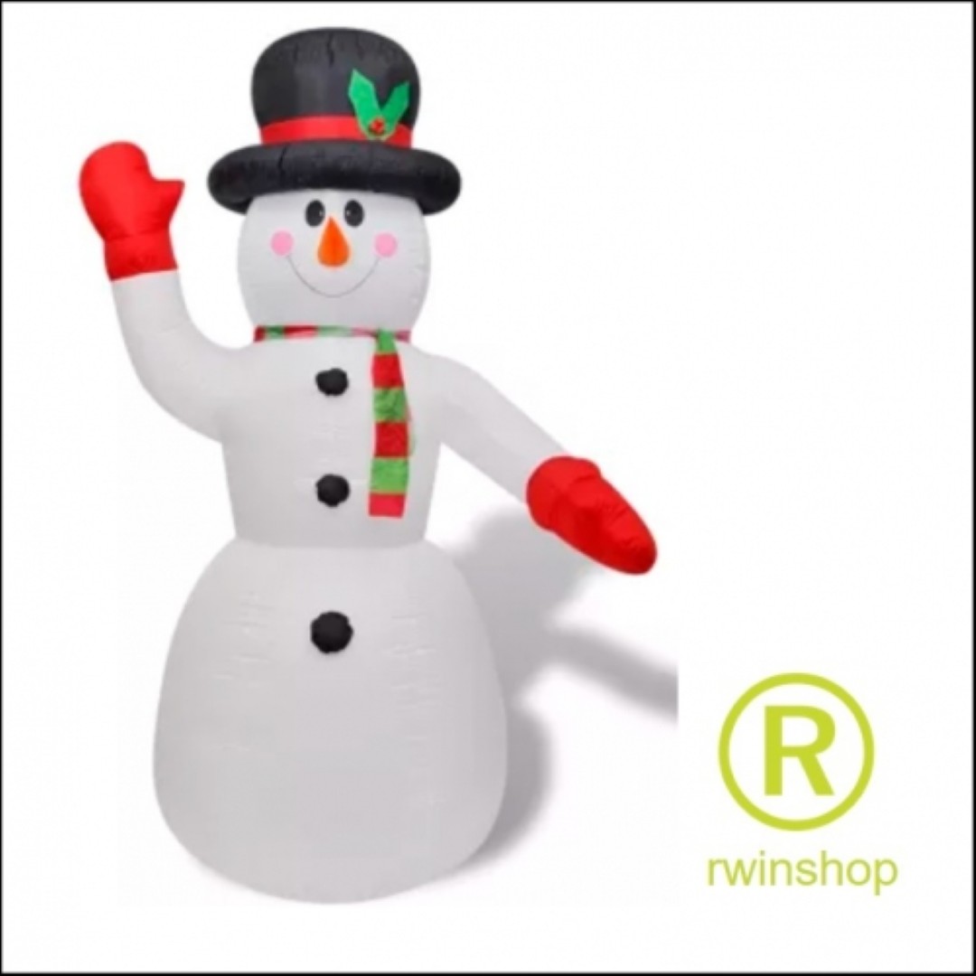 Sneeuwpop groot opblaas 200 cm IP44 met LED-licht