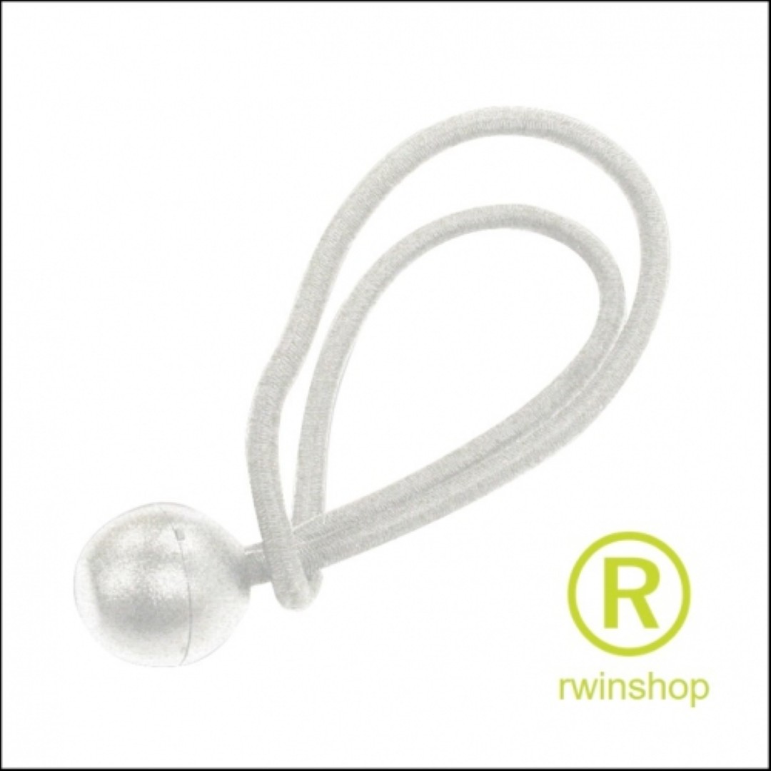 Elastiek rekker met balletje wit 18cm per 25 stuks