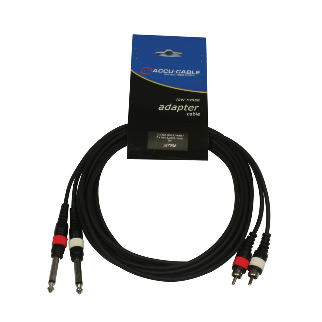 AC-2R-2J6M/3 2x RCA m to 2x 6,3 jack mon