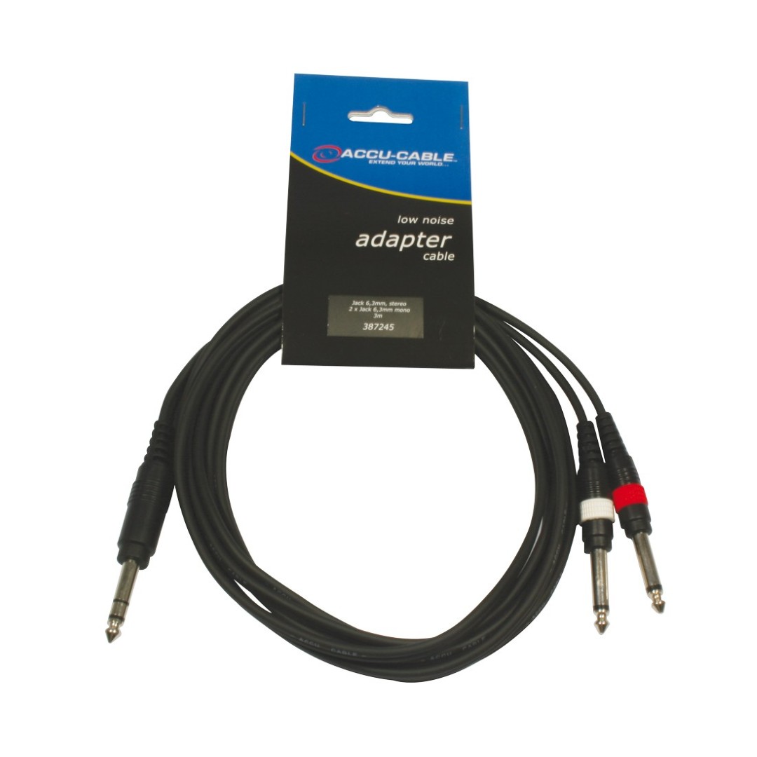 AC-J6S-2J6M/3 Jack 6,3mm stereo/2x Jack