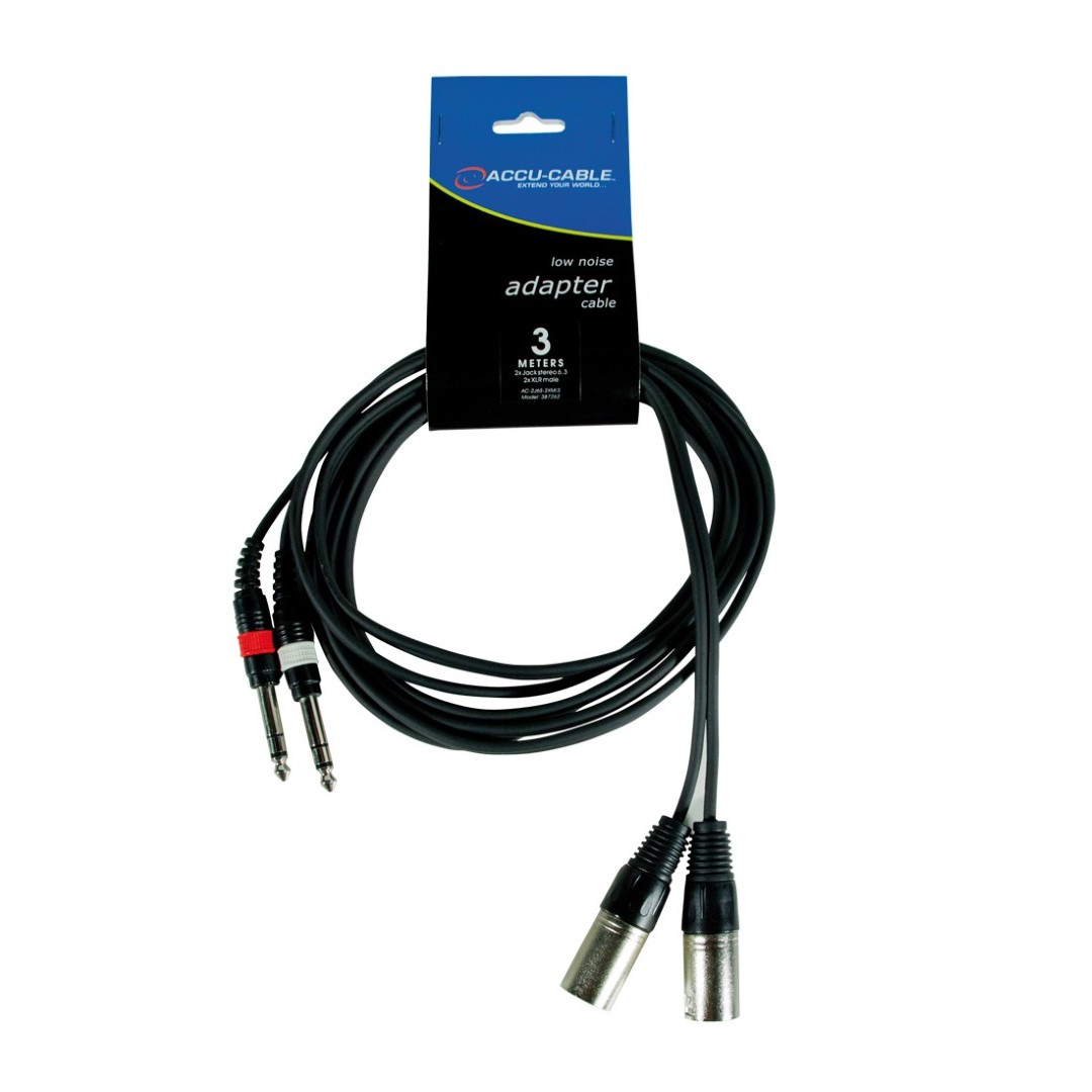 AC-2J6S-2XM/3 2x jack Stereo 6,3/2x XLR