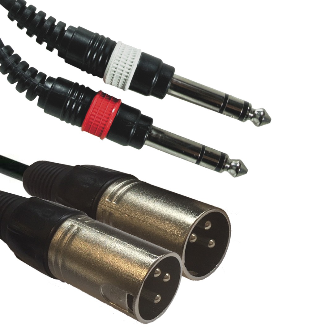 AC-2J6S-2XM/3 2x jack Stereo 6,3/2x XLR