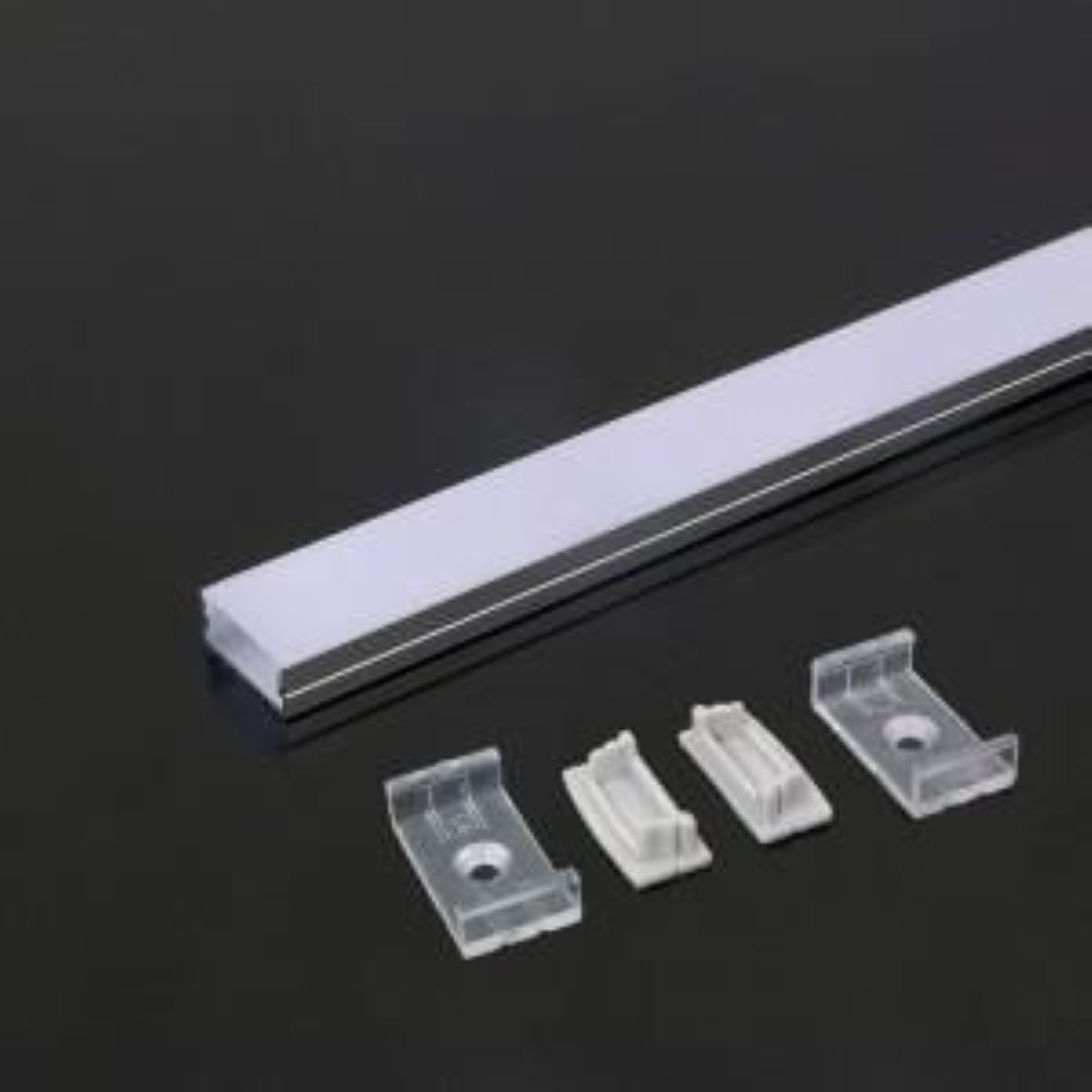 Ledstrip profiel met opaal afsluitdeksel eindstops en klemmen 2meter lengte