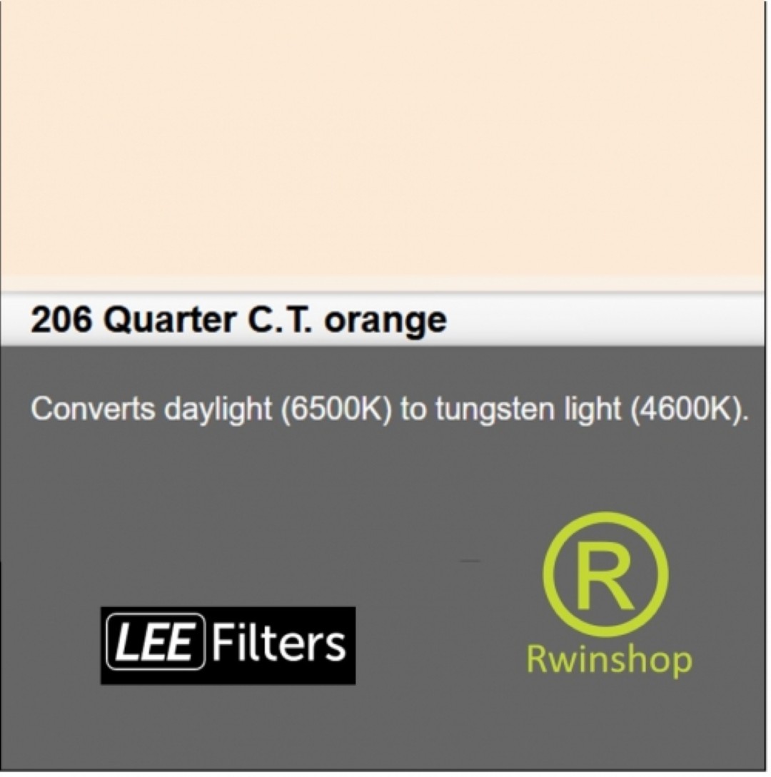 206 Quarter C.T. orange correctie daglicht 6500k naar 4600k tungsten licht