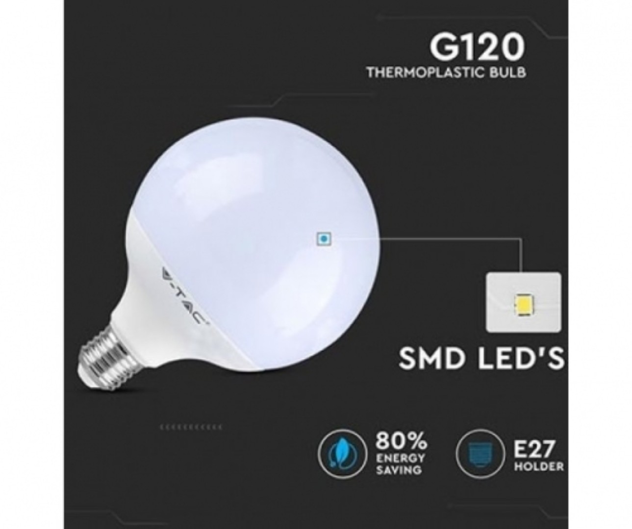 Globe lamp 120 13watt 3000 kelvin E27 1055 lumen