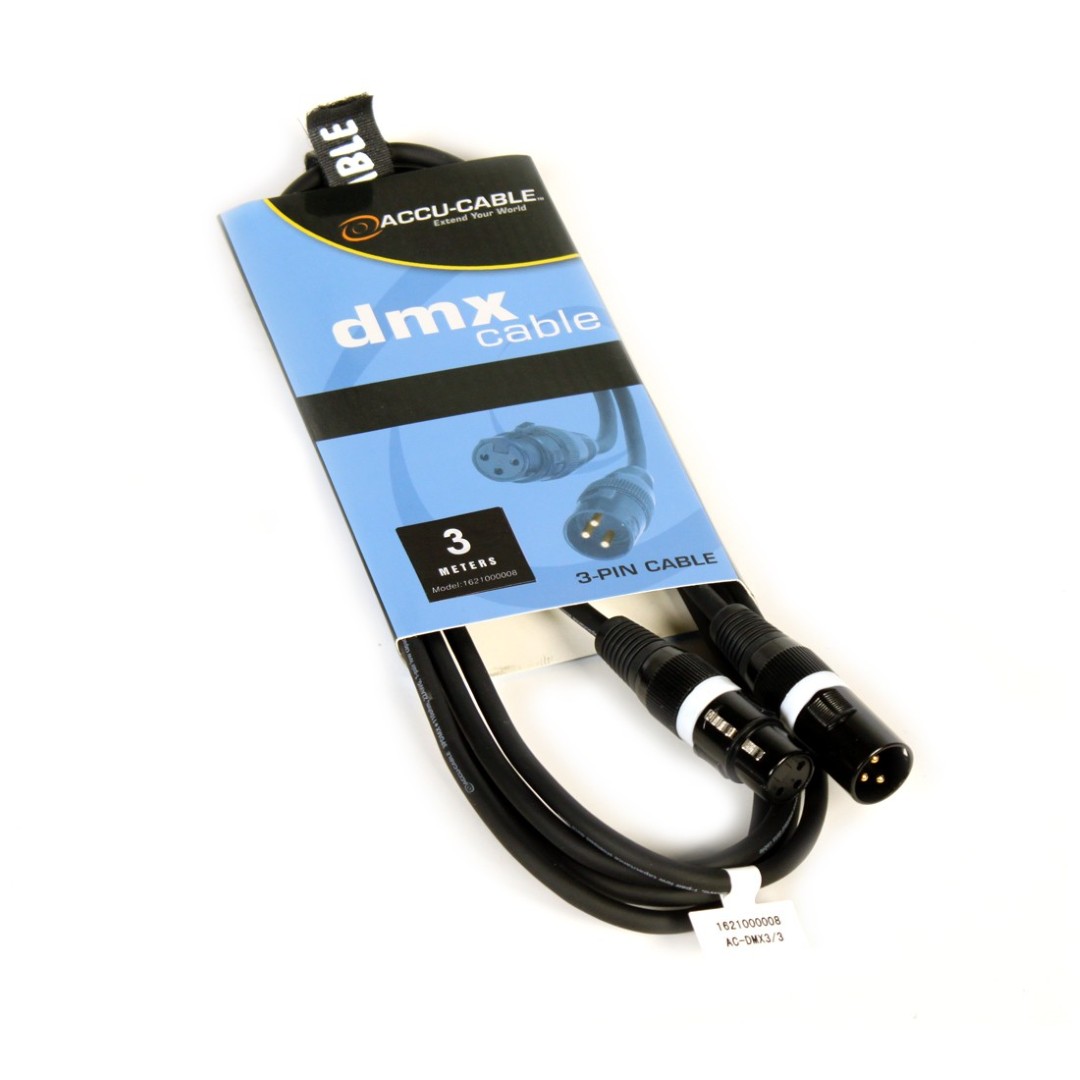 AC-DMX3/3 3 p. XLRm/3 p. XLRf 3m DMX