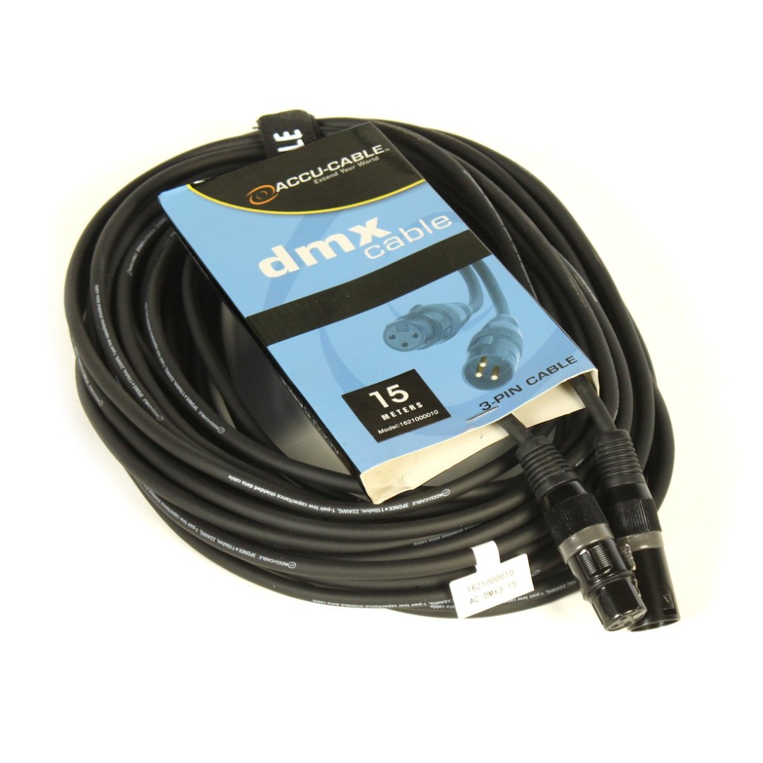AC-DMX3/15 3 p. XLRm/3 p. XLRf 15m DMX