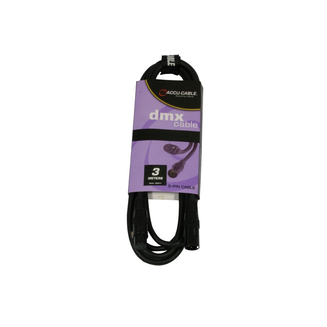 AC-DMX5/3 - 5 p. XLR m/5 p. XLR f 3m DMX