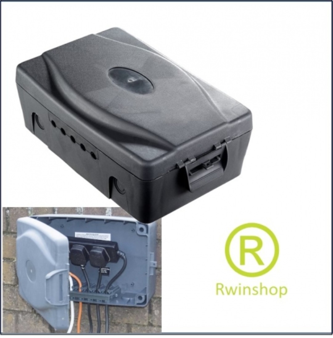 Waterdichte kast voor stroom stekkerblokken IP54 met 5 ingangen grijs PVC