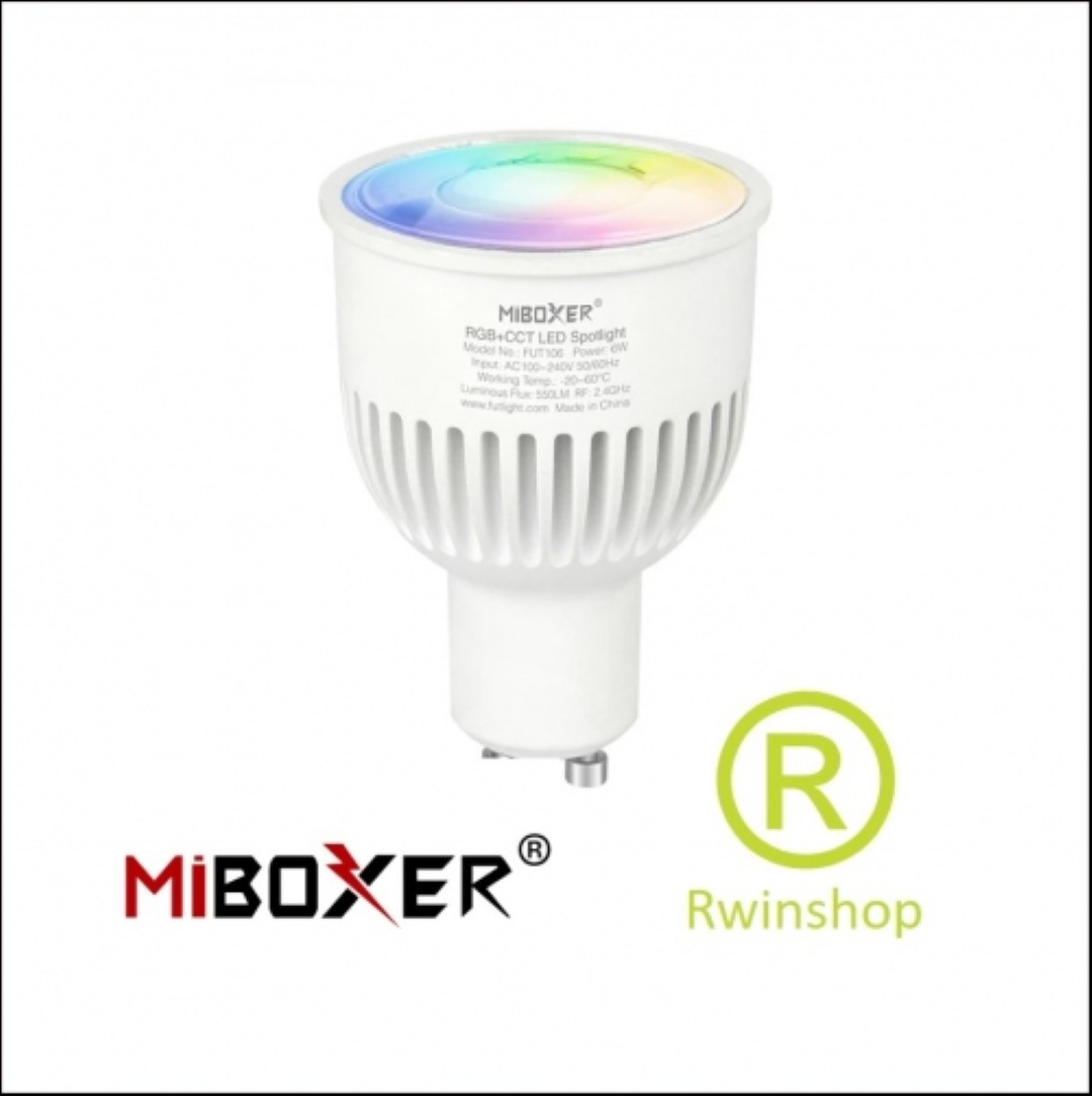 RGB-CCT led lamp GU10 6 watt 2.4G RF wifi dimbaar en bedienbaar FUT106