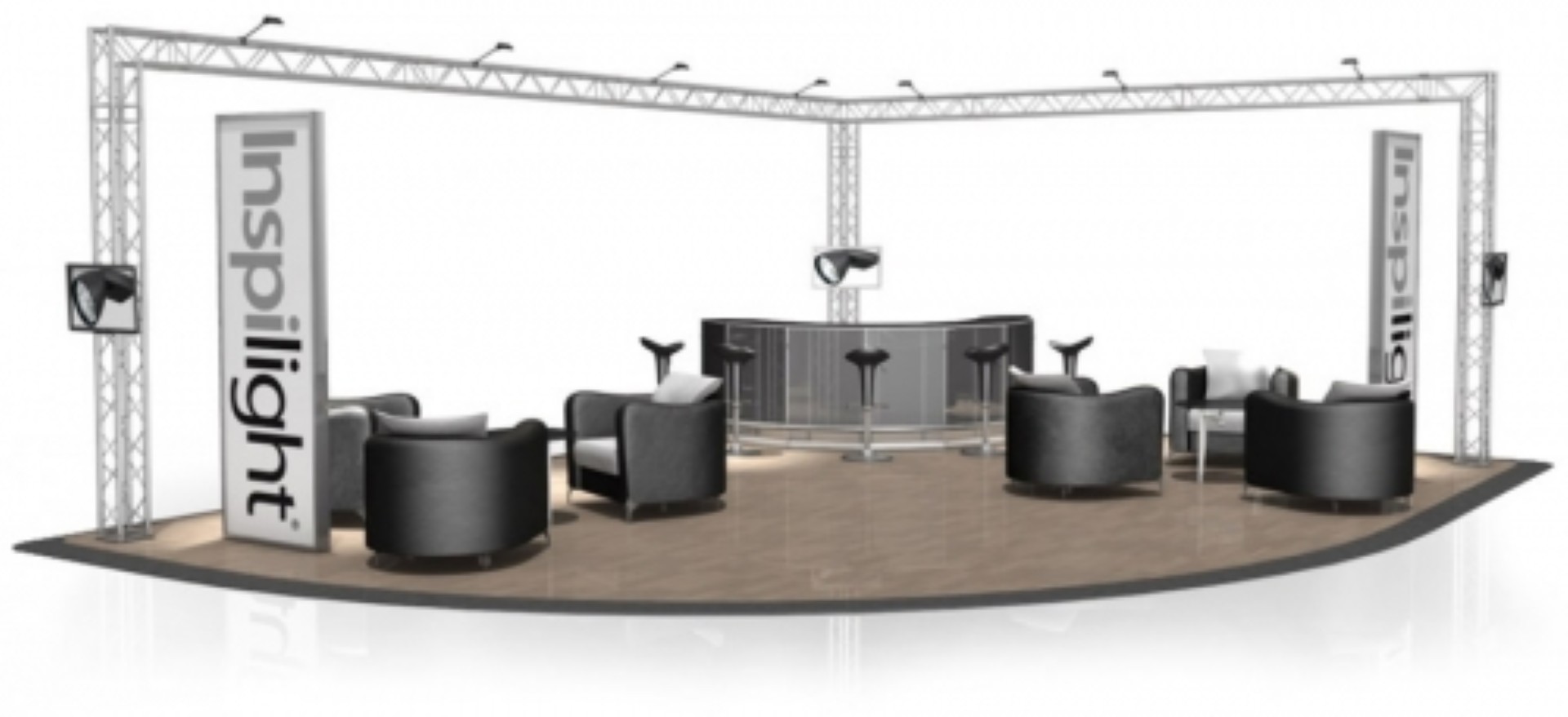 Beursstand Hoekstand FD 24 - 8 x 6 x 3 m (LxBxH) - 48 m