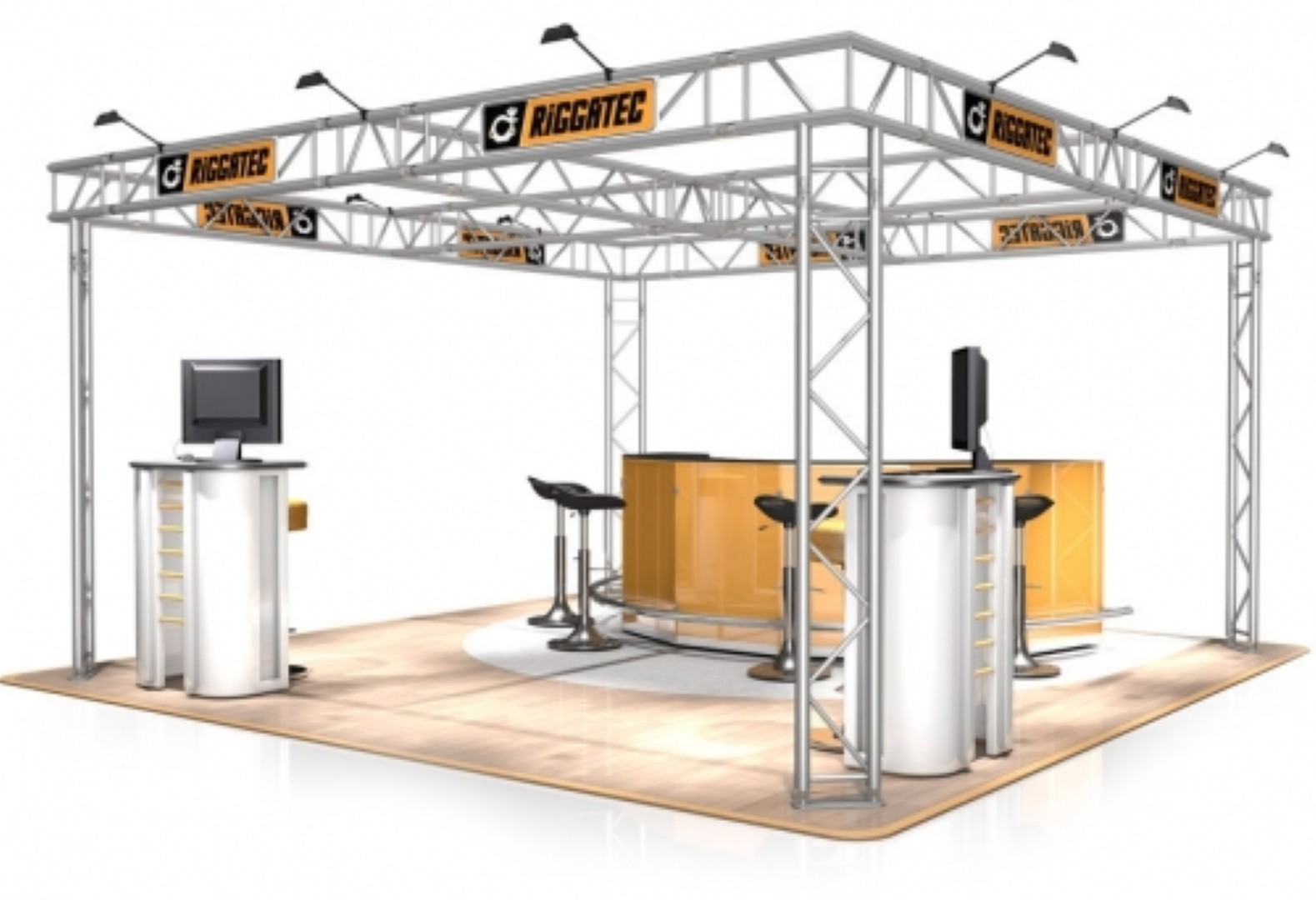 Beursstand kopstand vrijstaande stand FD 32 - 4 x 4 x 2,5 m (LxBxH) - 16 m