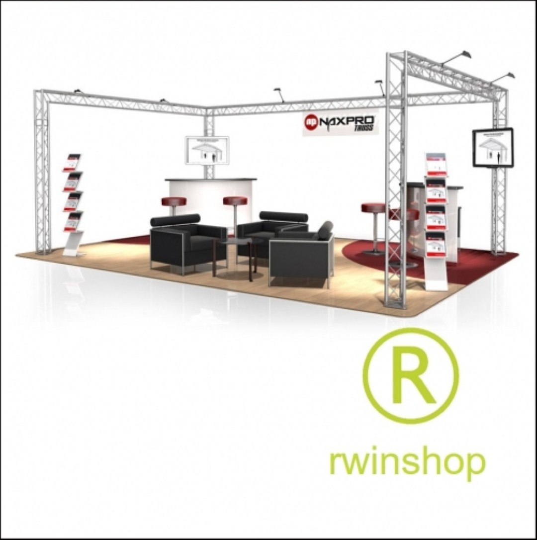 Beursstand U-vorm openstand  6 x 4 x 2,5 m (LxBxH) 24 m2