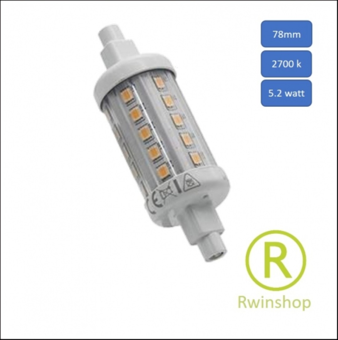 LED R7s 78mm staaflamp 5,2W 2700K