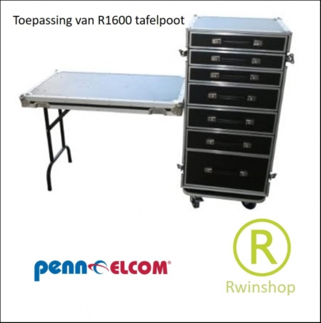 Inklapbare tafelpoot R1600 voor tafelblad inklapbaar aluminium zwart