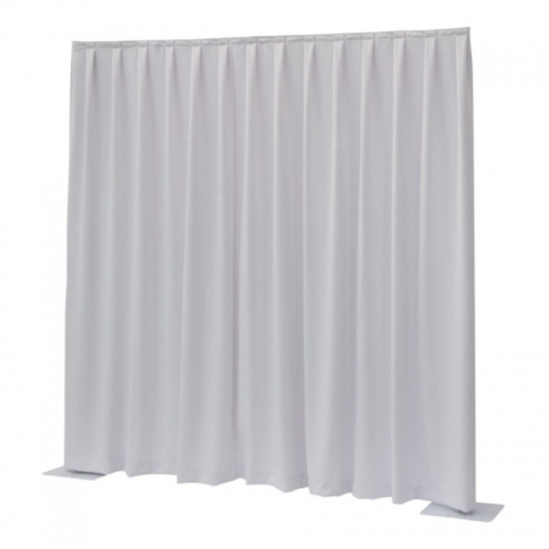 Pipe & Drape scheidingswand vrijstaand met WIT geplooid doek 3 x 3 meter basisdeel - Huren