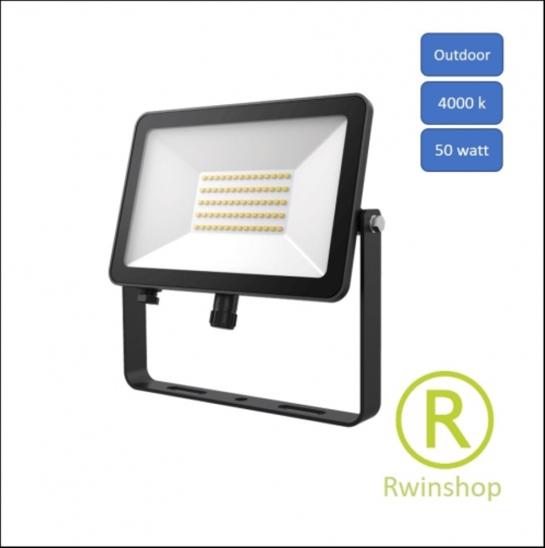 Floodlight 50 Watt 120graden spreiding 4000 Kelvin met aansluitkabel en stekker