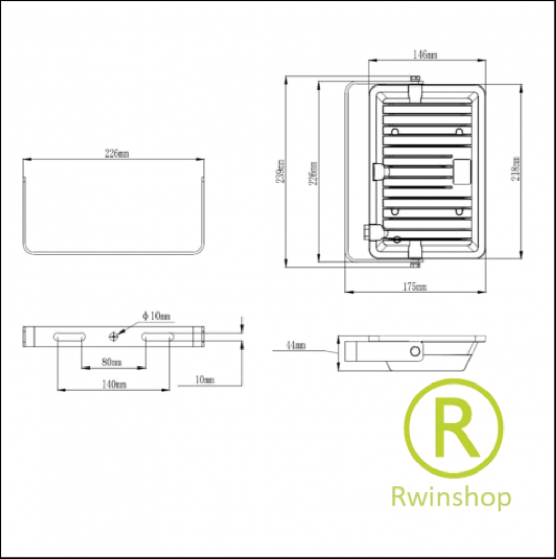 Floodlight 50 Watt 120graden spreiding 4000 Kelvin met aansluitkabel en stekker