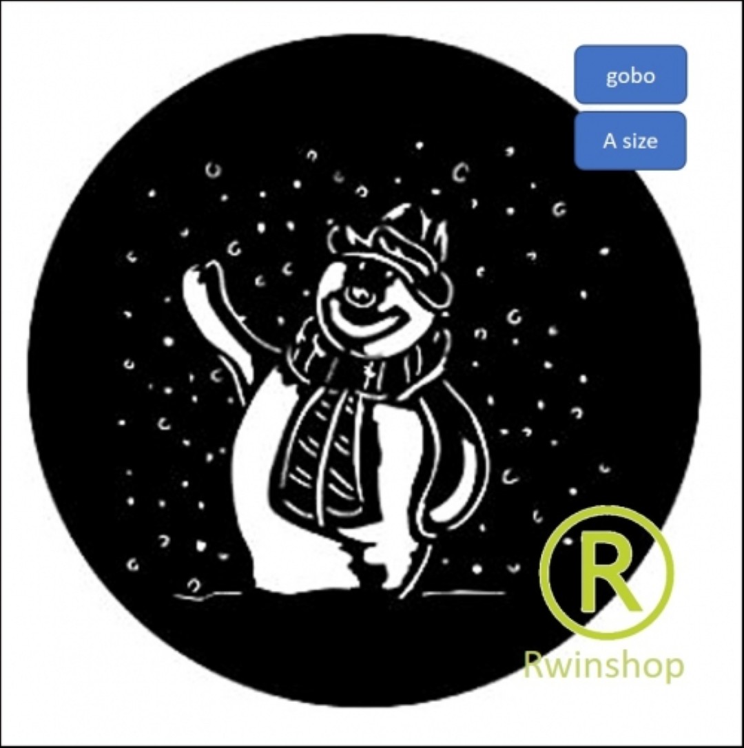 Sneeuwpop Gobo A size Snowman Wintertafereel