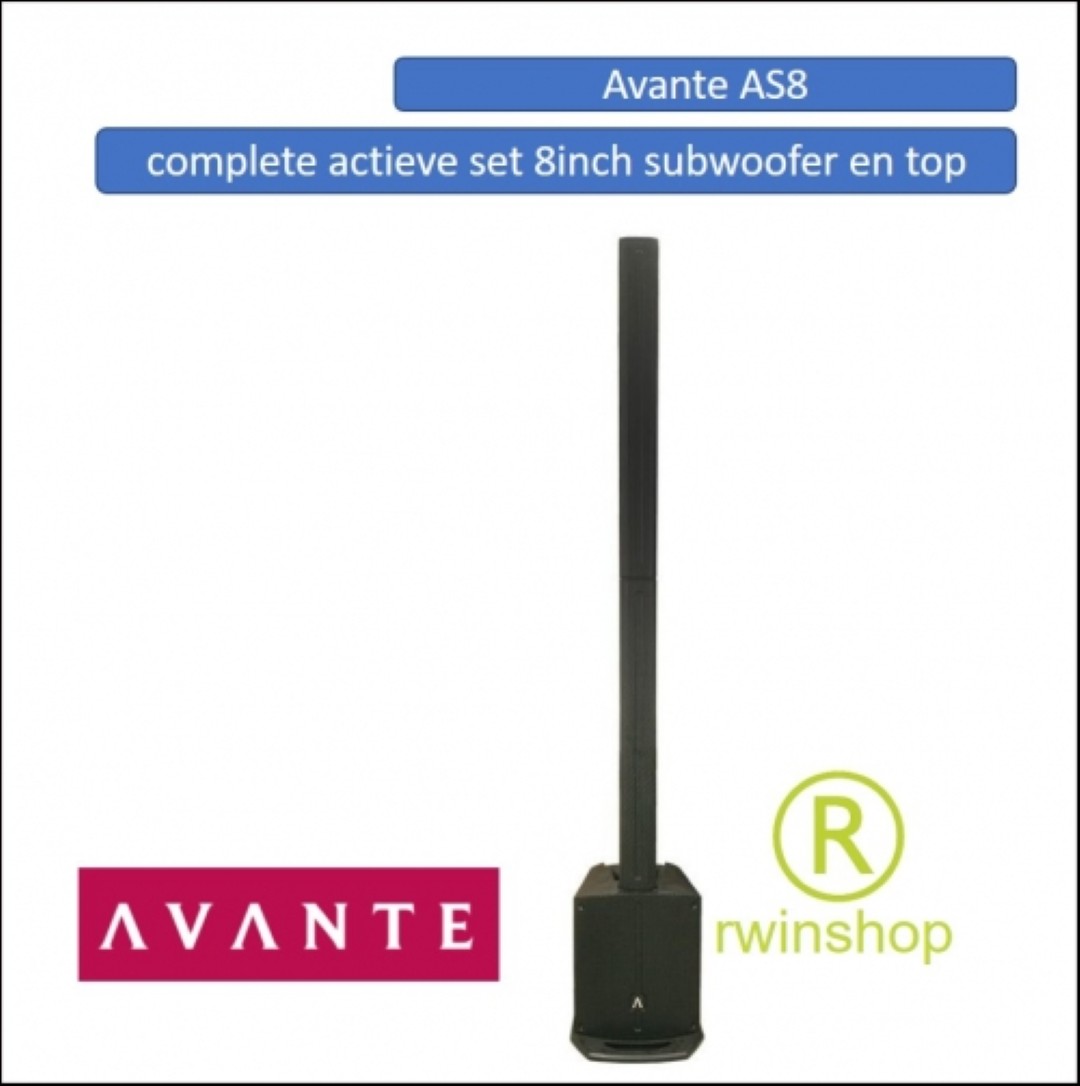 AS8 PA System complete actieve set 8inch subwoofer en top