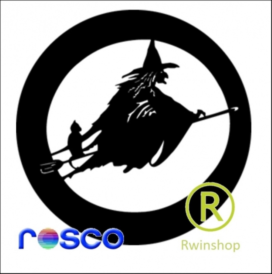 Heks Bezemsteel met kat Gobo A size - Witch with cat
