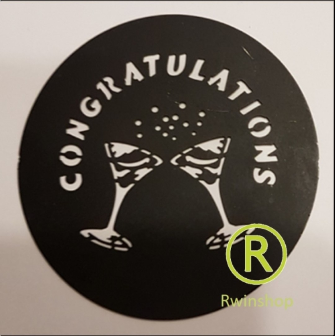 Congratulations met cocktailglazen Gobo Metaal