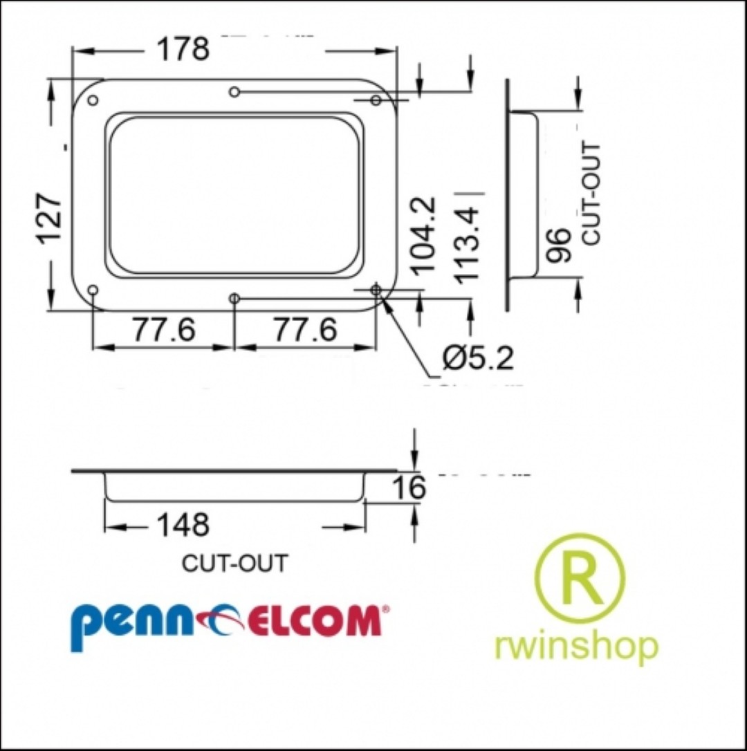 Inbouw schotel voor flightcase label D2101L en D5131 DAP
