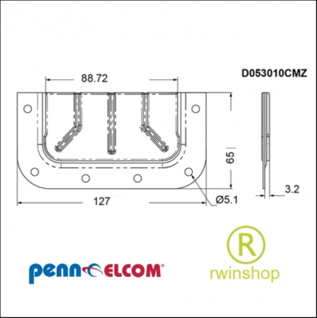 Kabel doorvoer schotel met rubber afdichting - D053010CMz
