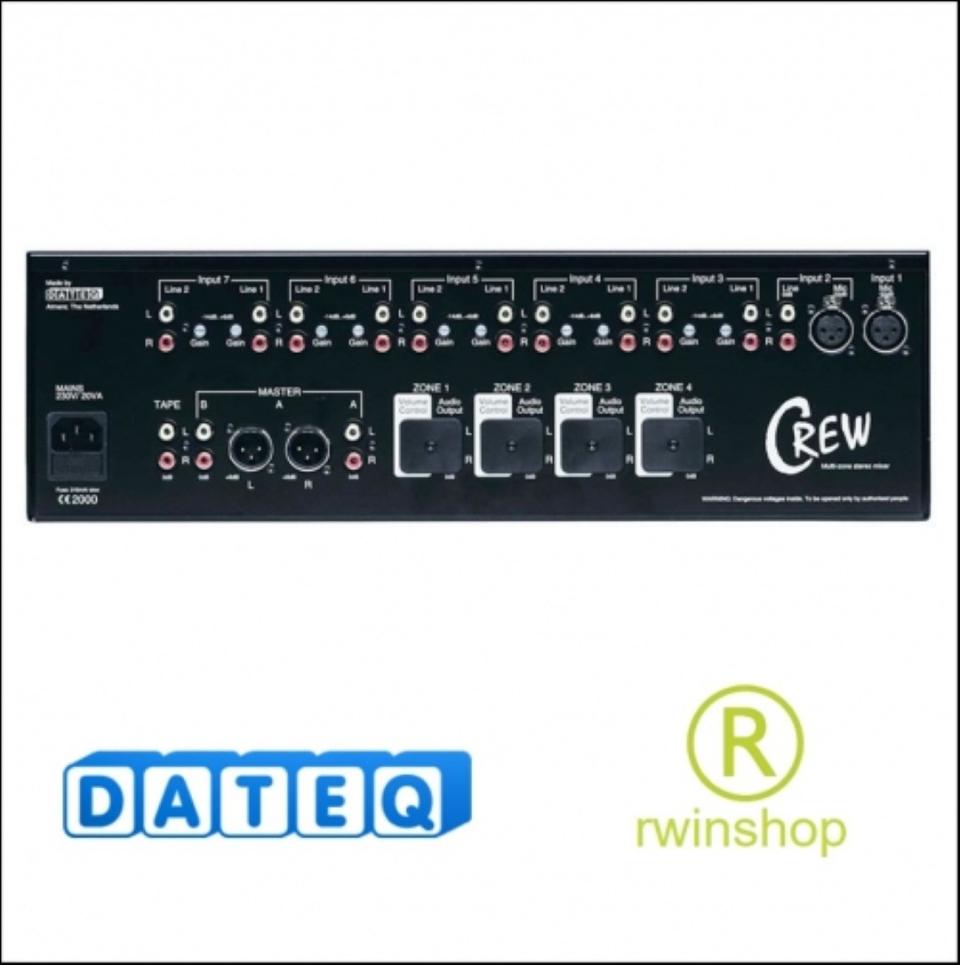 Crew 19inch mengtafel 7 ingangen 2 uitgangen stereo 19inch