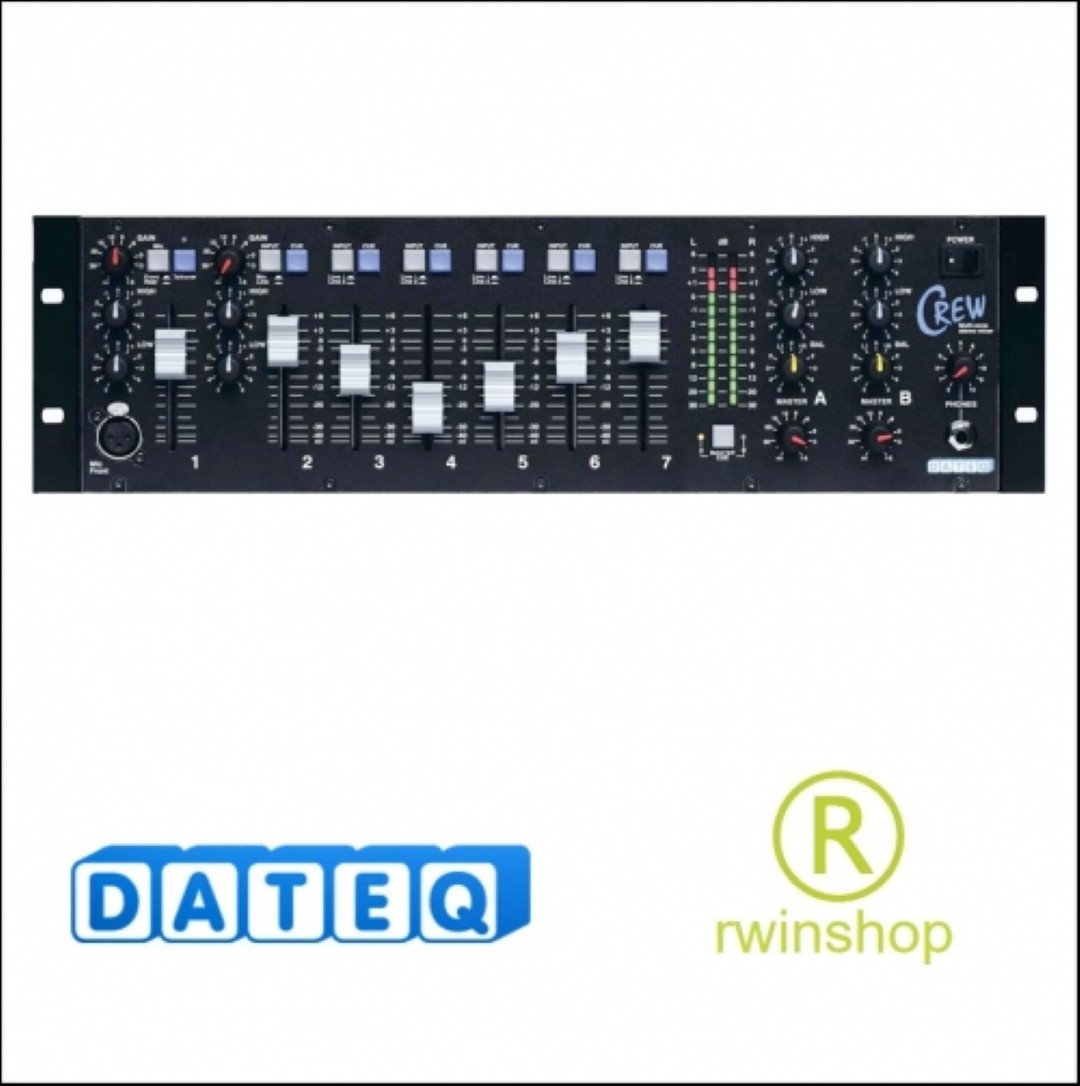 Crew 19inch mengtafel 7 ingangen 2 uitgangen stereo 19inch