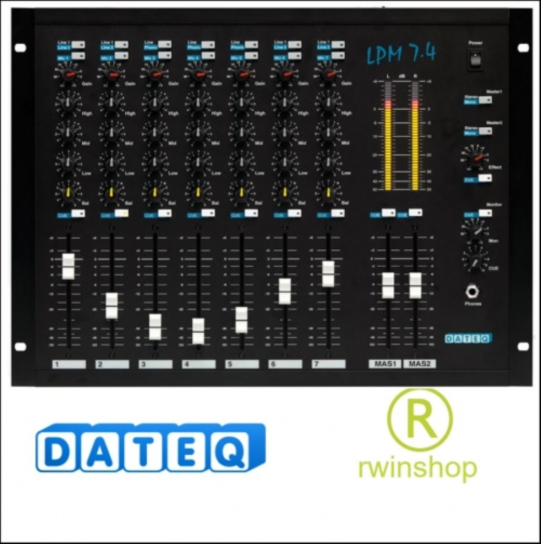 LPM7.4 19inch mengtafel 7 ingangen x 3 stereo en 2 stereo uitgangen