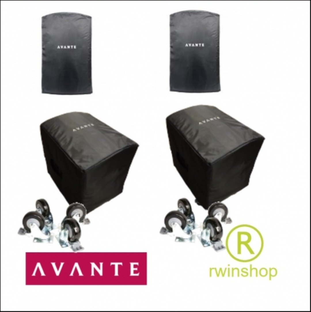 PAset 2x18inch subs 2x12inch toppen actief met hoezen en wielen