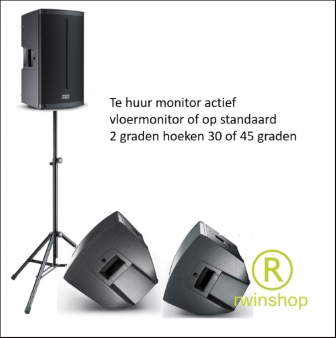 Monitor huren  actief 12inch 1000watt met DSP en standaard.
