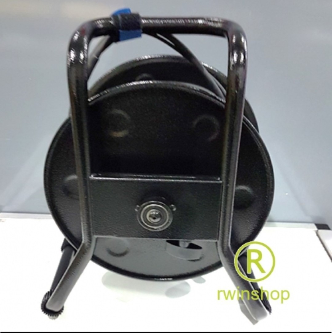 Haspel met power & signaal 25m kabel 2XLR en PowerCon Neutrik