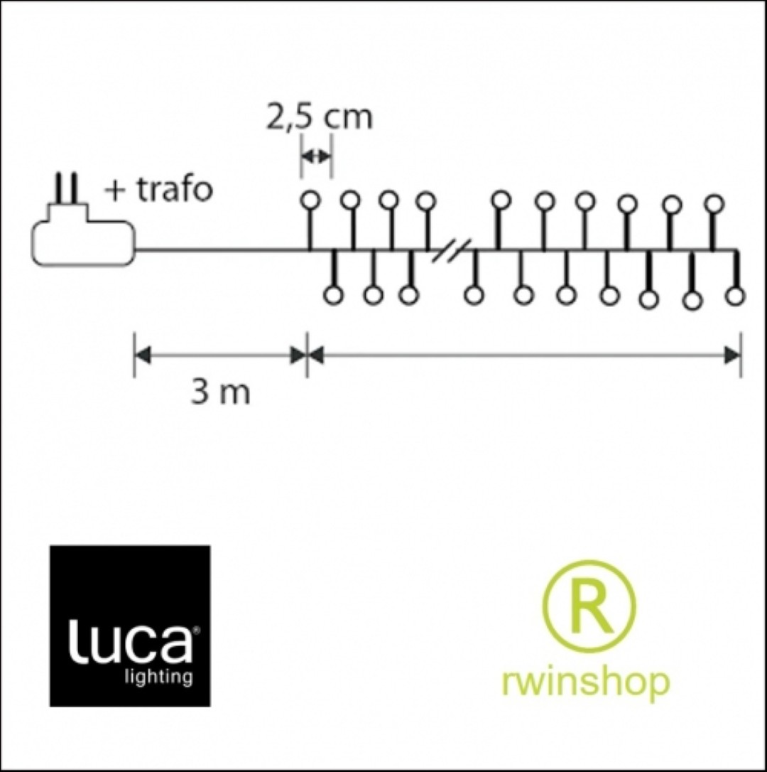 Cluster verlichting 768 LEDs warmwit 5.6 meter met voeding en controller en aansluitsnoer 3 meter