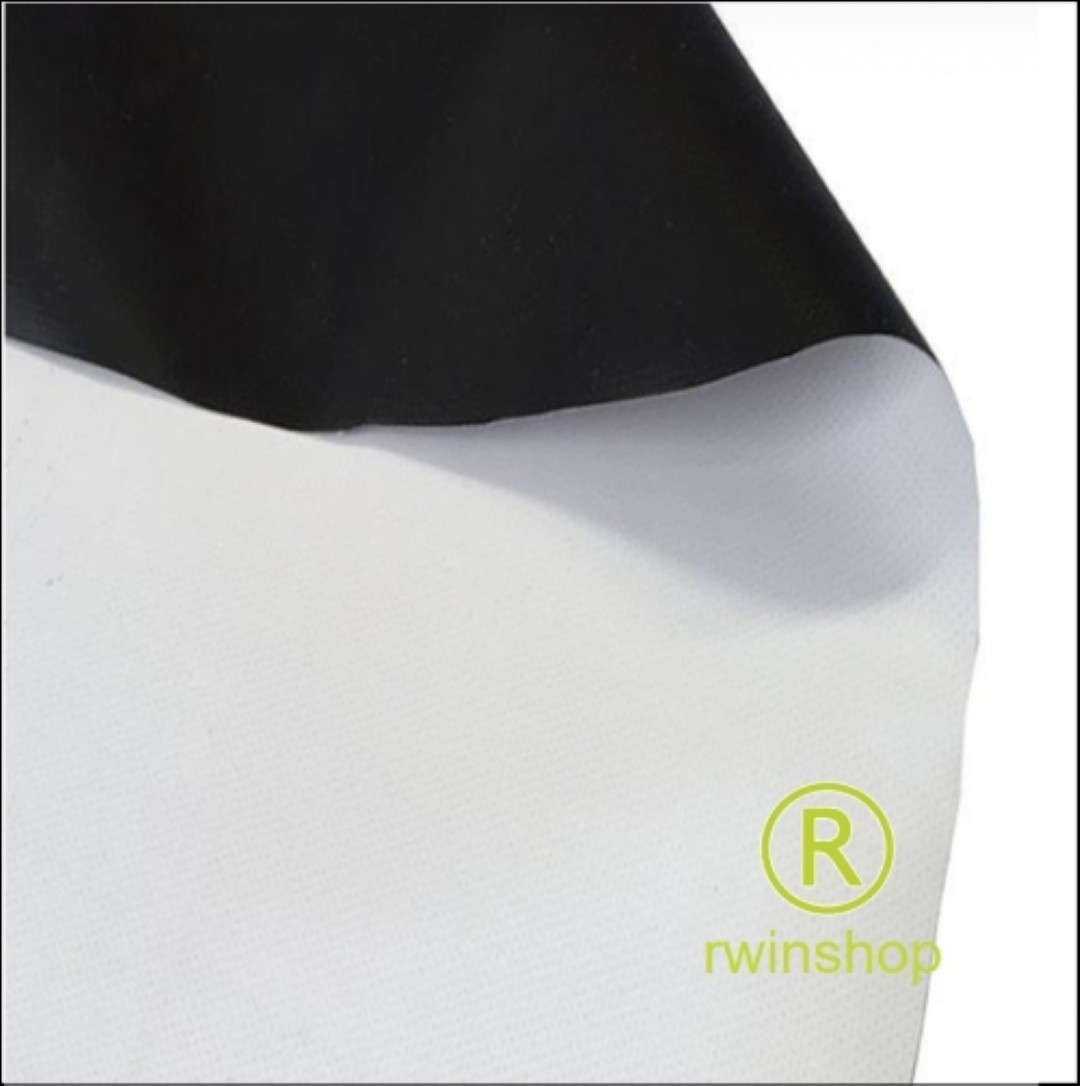 Opzichtprojectiedoek wit PVC 320 x 100 cm met zwarte rug - beamer