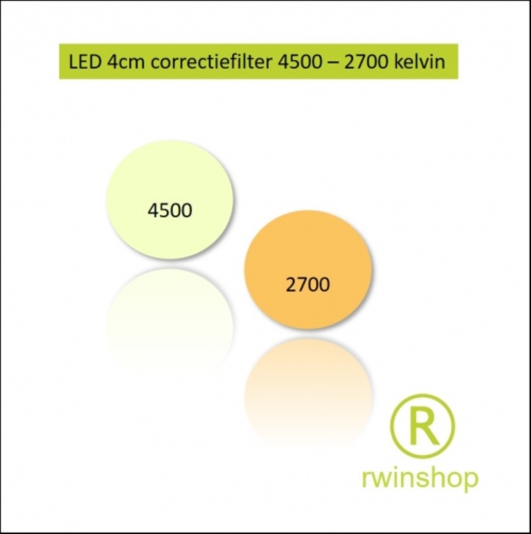 Led correctie filter 4cm doorsnede 4500 naar 2700 kelvin