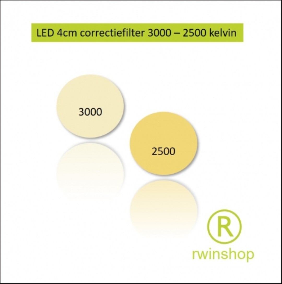 Led correctie filter 4cm doorsnede 3000 naar 2700 kelvin