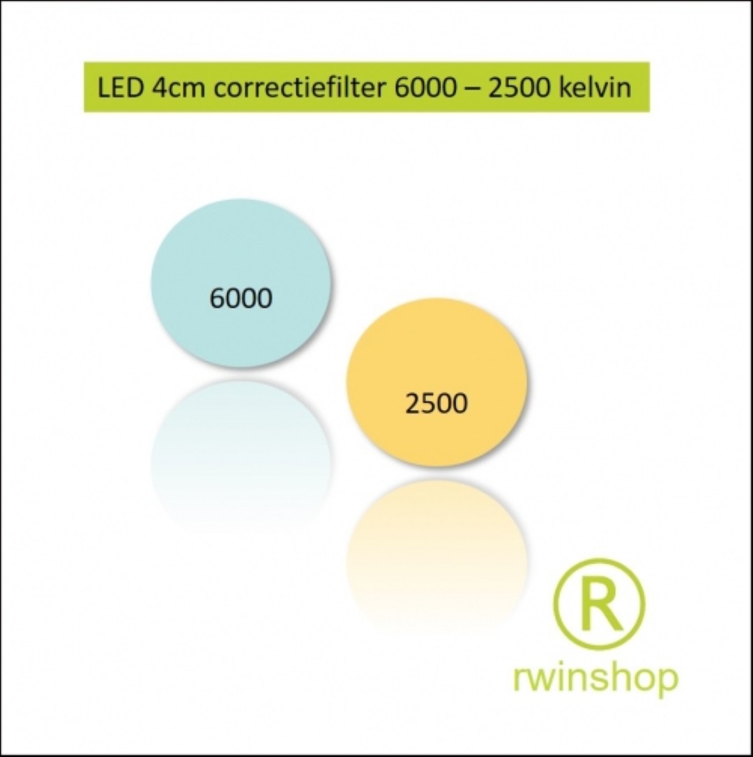 Led correctie filter 4cm 6000 naar 2700 kelvin