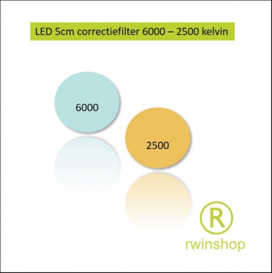 Led correctie filter 5cm doorsnede 6000 naar 2700 kelvin